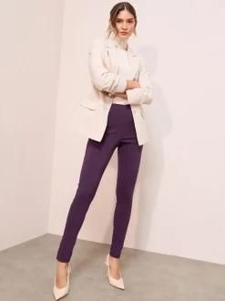 Friends Like These Berry Red Petite Sculpting Stretch Slim Trousers