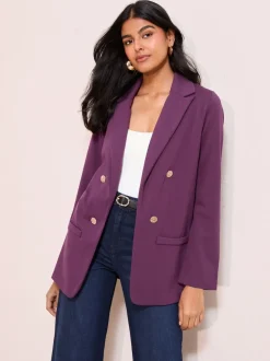 Friends Like These Berry Edge To Edge Ponte Tailored Blazer
