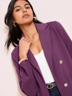 Friends Like These Berry Edge To Edge Ponte Tailored Blazer