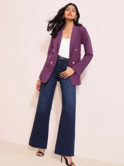 Friends Like These Berry Edge To Edge Ponte Tailored Blazer