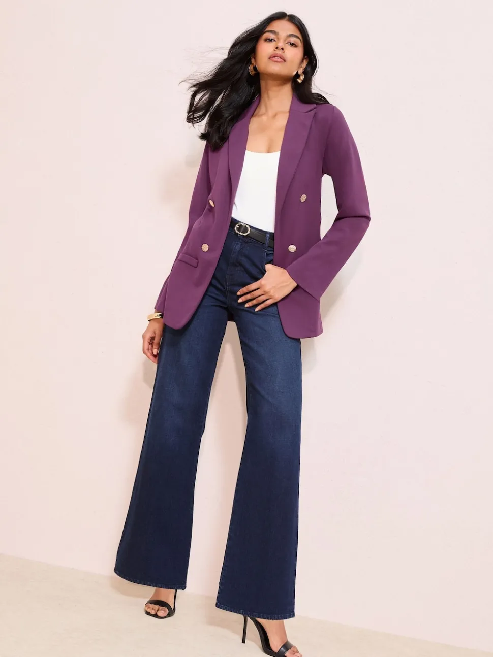 Friends Like These Berry Edge To Edge Ponte Tailored Blazer