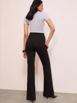 Friends Like These Black Trim Sculpting Stretch Flared Trousers