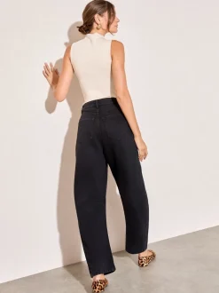 Friends Like These Black Denim Barrel Jeans