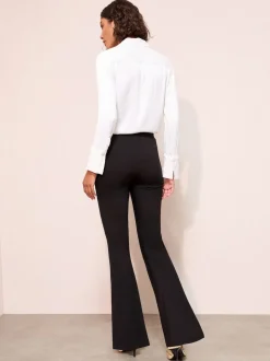 Friends Like These Black Petite Sculpting Stretch Flared Trousers