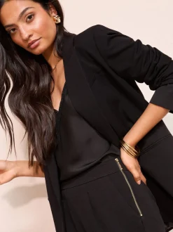 Friends Like These Black Stretch Twill Tapered Leg Trousers