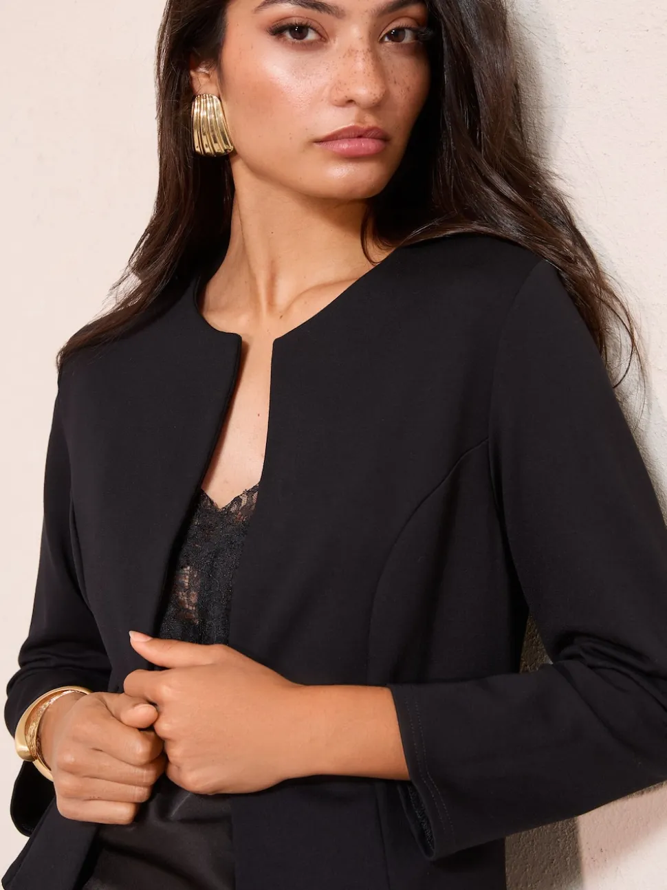 Friends Like These Black Black Seam Detail Jacket