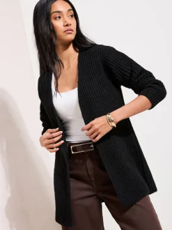 Friends Like These Black Chunky Longline Cardigan