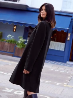 Friends Like These Black Tailored Mid Length Single Button Coat