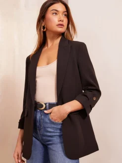Friends Like These Black Edge to Edge Tailored Sleeve Detail Blazer
