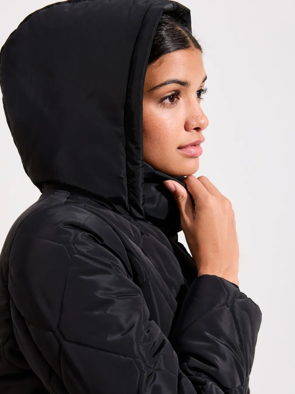 Friends Like These Black Mid Length Padded Coat