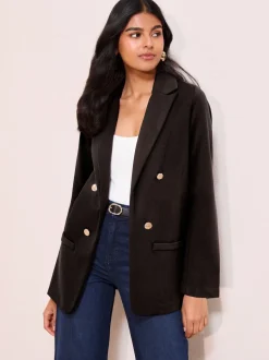 Friends Like These Black Petite Edge To Edge Ponte Tailored Blazer