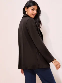 Friends Like These Black Petite Edge To Edge Ponte Tailored Blazer