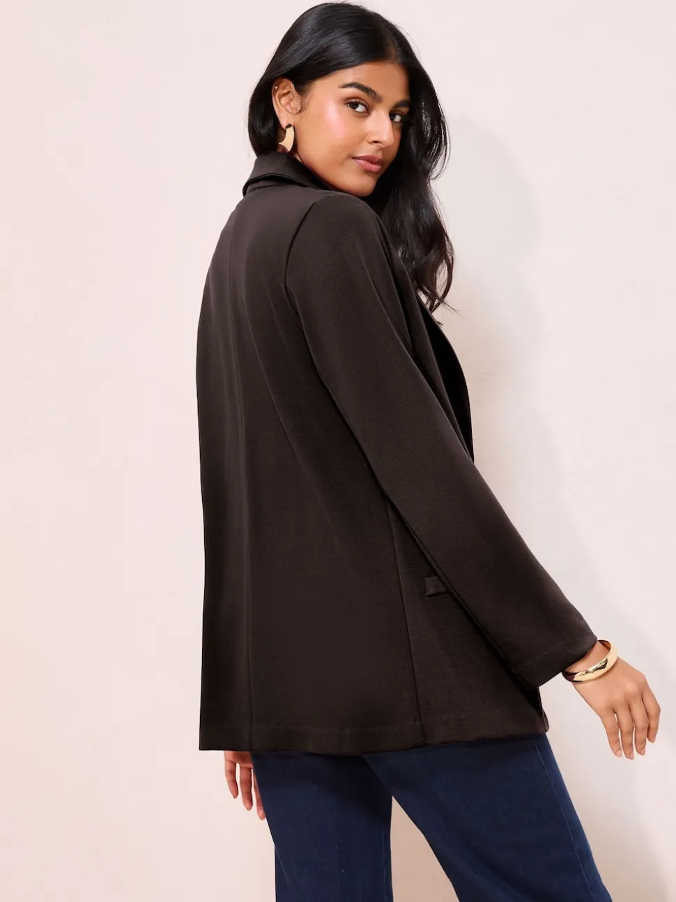 Friends Like These Black Petite Edge To Edge Ponte Tailored Blazer