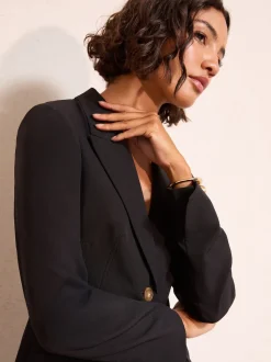 Friends Like These Black Cinched Waist Blazer