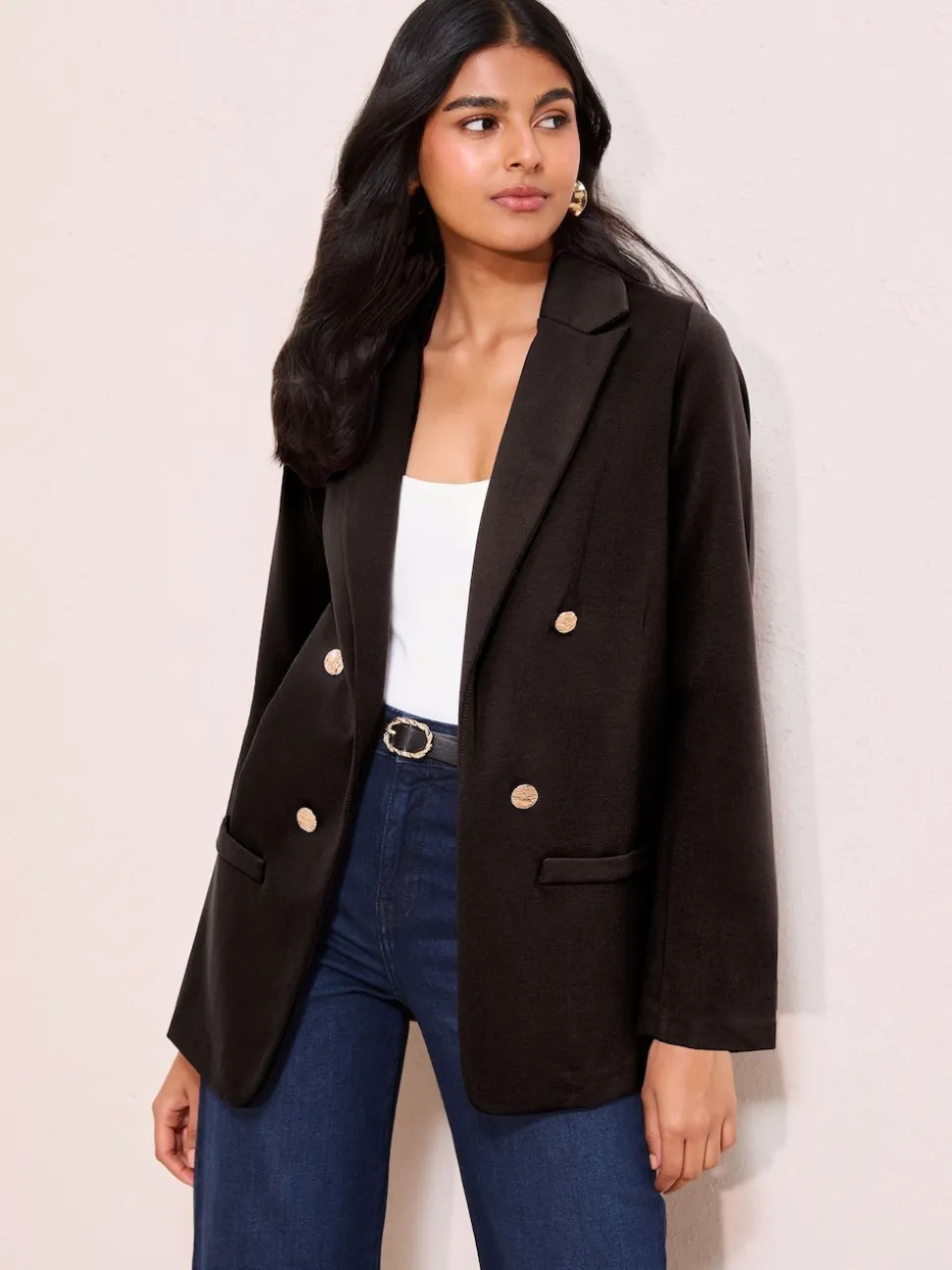 Friends Like These Black Edge To Edge Ponte Tailored Blazer