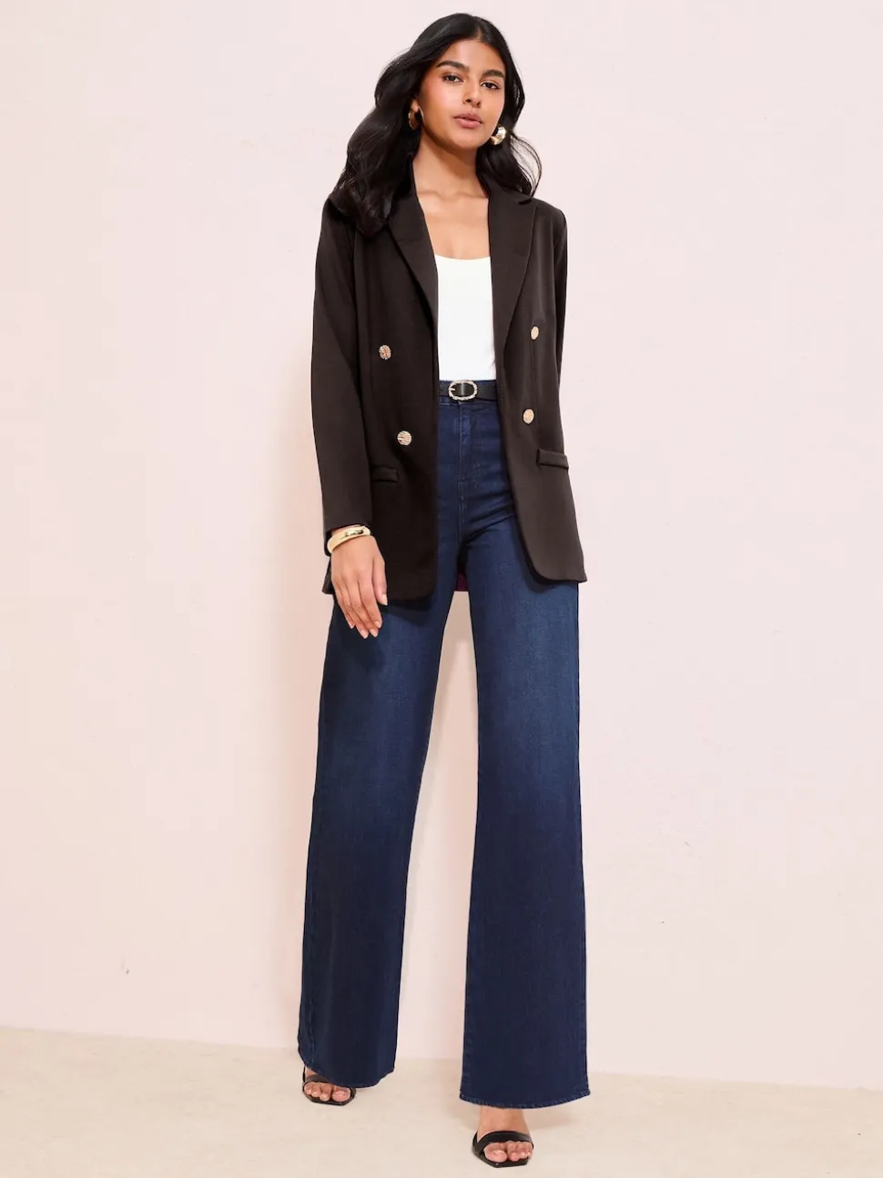 Friends Like These Black Edge To Edge Ponte Tailored Blazer