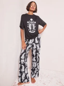 Friends Like These Black Cheetah Print Pyjamas Set
