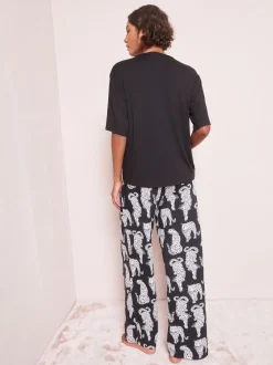 Friends Like These Black Cheetah Print Pyjamas Set