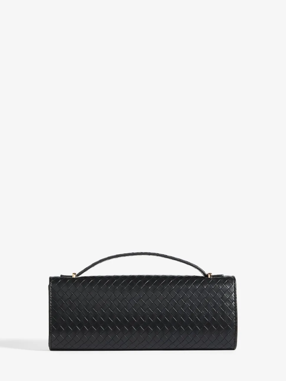 Friends Like These Black Top Handle Weave Clutch Bag