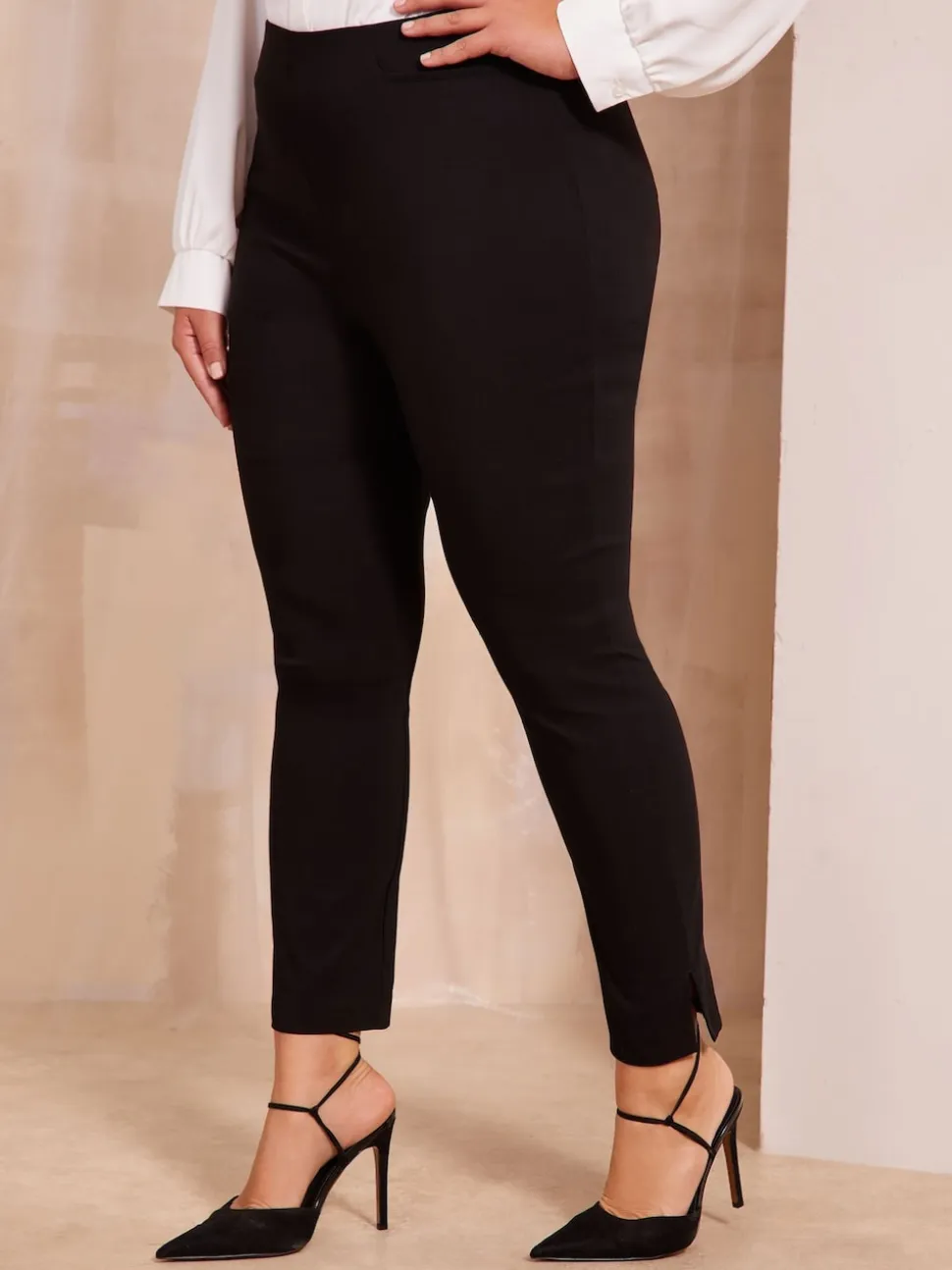 Friends Like These Black Curve Sculpting Stretch Slim Trousers