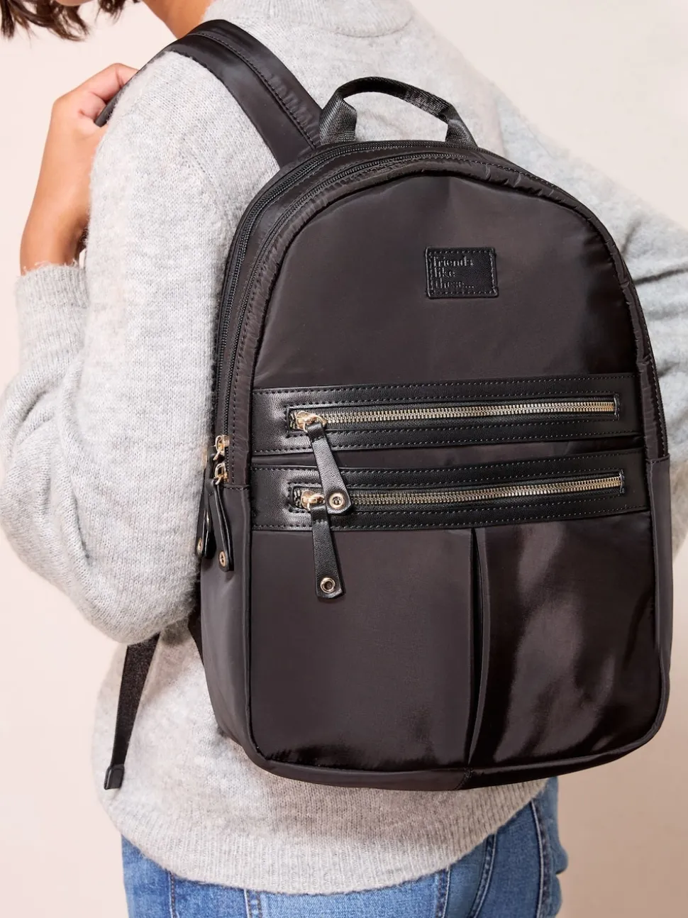 Friends Like These Black Nylon Backpack