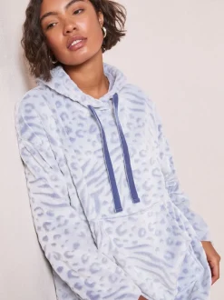 Friends Like These Blue Zebra Snoodie Robe