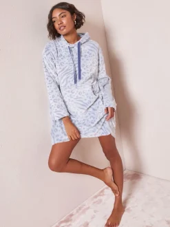 Friends Like These Blue Zebra Snoodie Robe