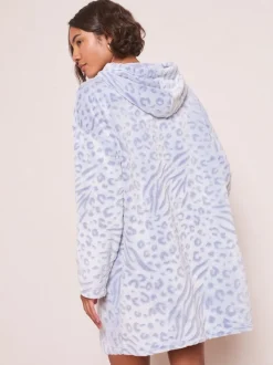 Friends Like These Blue Zebra Snoodie Robe