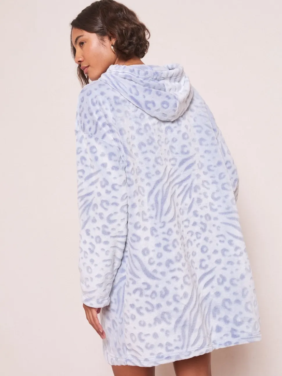 Friends Like These Blue Zebra Snoodie Robe