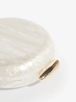 Friends Like These Bridal White Round Acrylic Clutch Bag