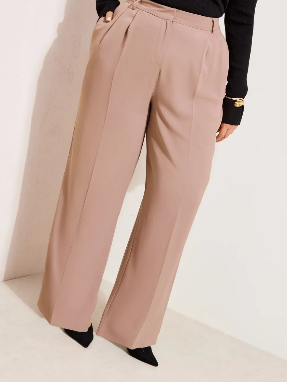 Friends Like These Brown Curve Pull On Side Stripe Trousers