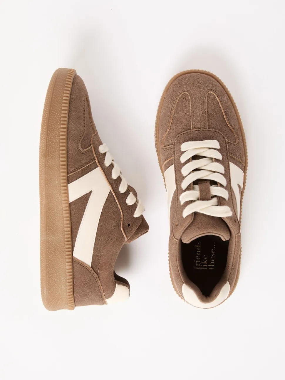 Friends Like These Brown Standard Fit Lace Up Retro Gumsole Sports Trainers