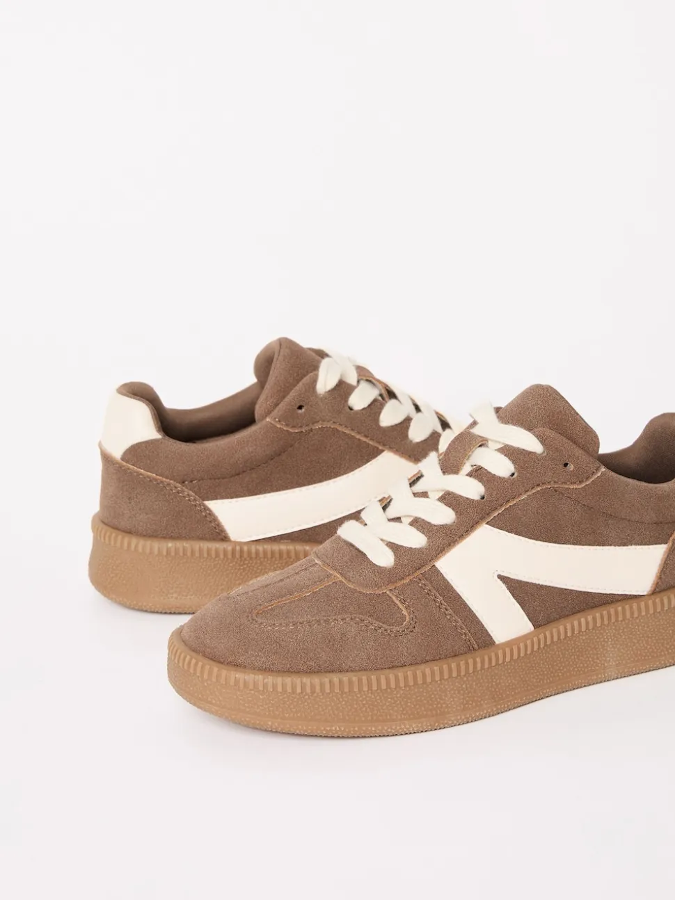 Friends Like These Brown Wide Fit Lace Up Retro Gumsole Sports Trainers