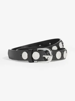 Friends Like These Burgundy and Black Studded Belts 2 Pack