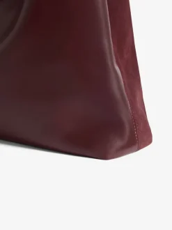 Friends Like These Burgundy Red Studded Slouchy Tote Bag