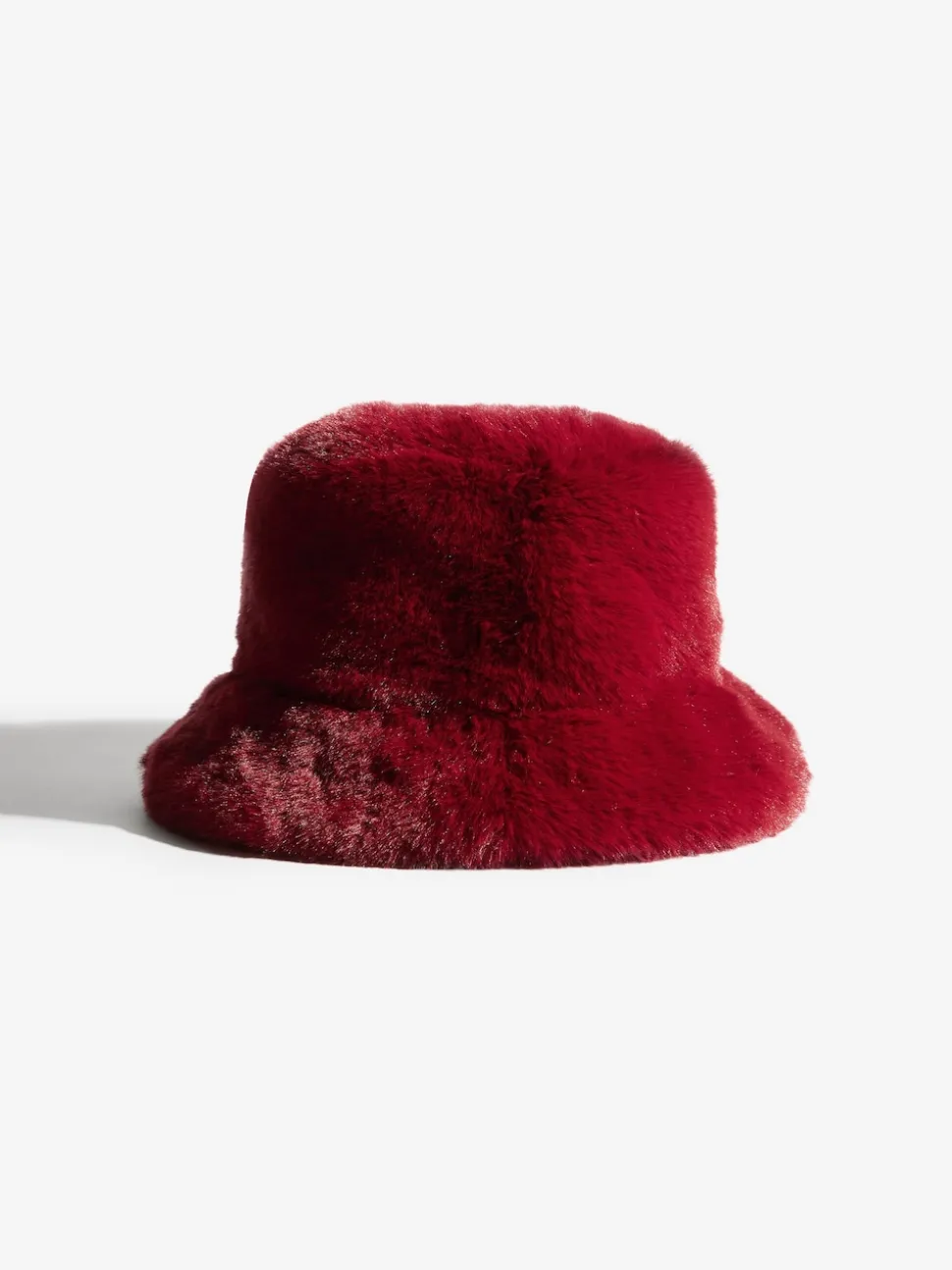 Friends Like These Burgundy Red Faux Fur Bucket Hat