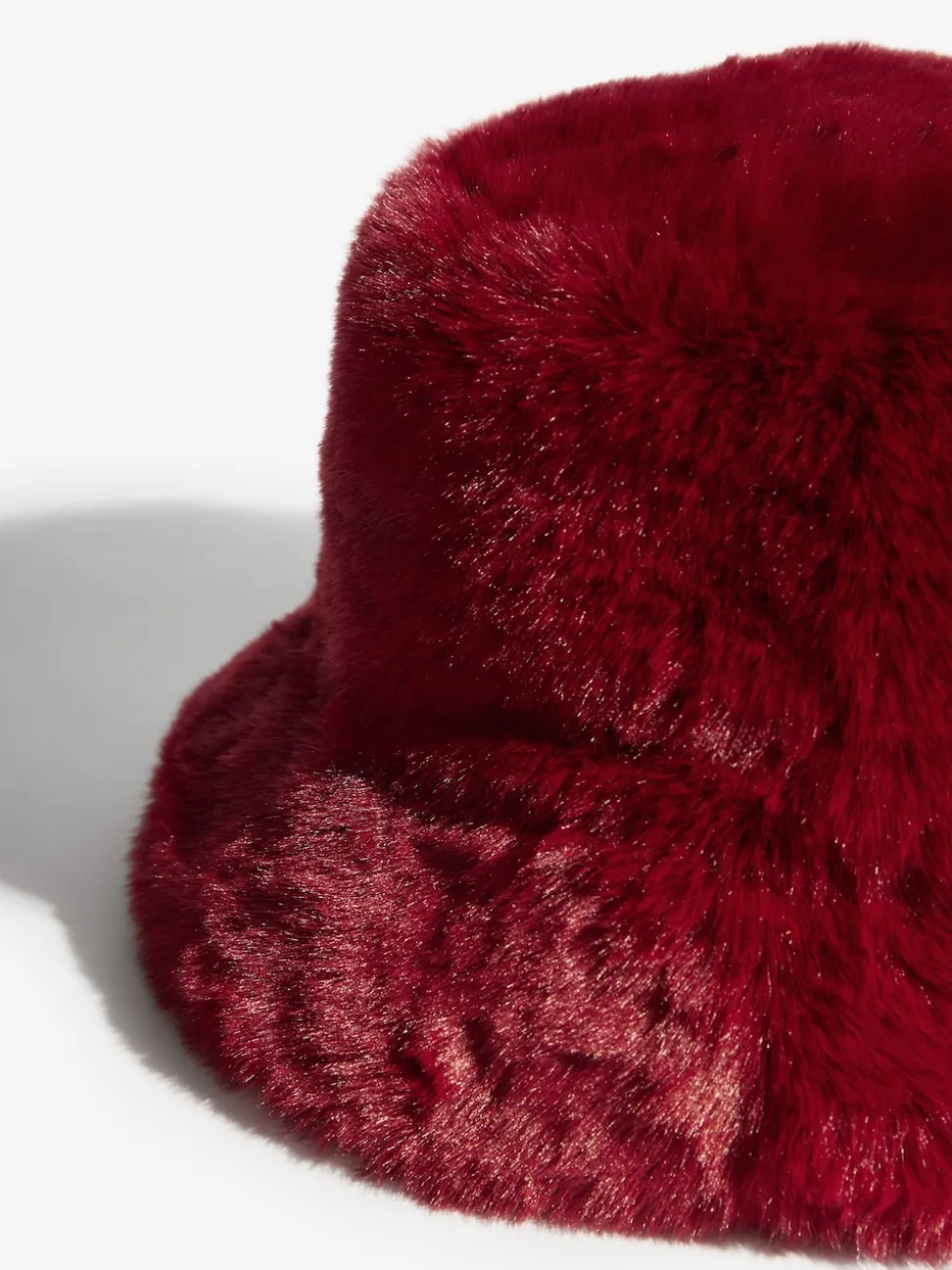 Friends Like These Burgundy Red Faux Fur Bucket Hat