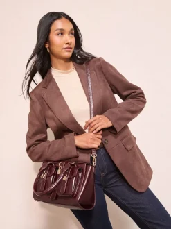 Friends Like These Burgundy Red Padlock Pocket Bag
