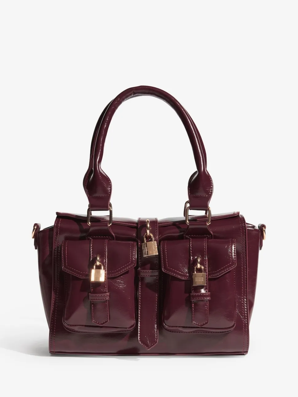 Friends Like These Burgundy Red Padlock Pocket Bag