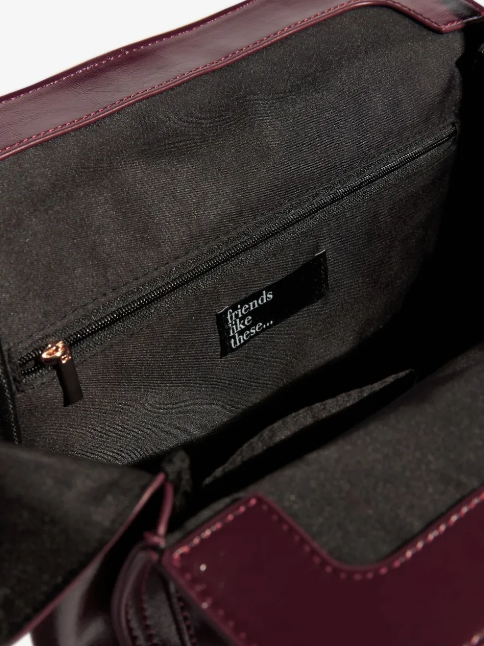 Friends Like These Burgundy Red Padlock Pocket Bag