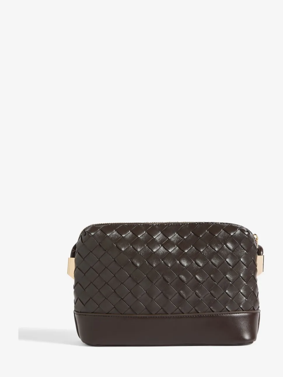 Friends Like These Choc Brown Weave Knotted Handle Cross-Body Bag