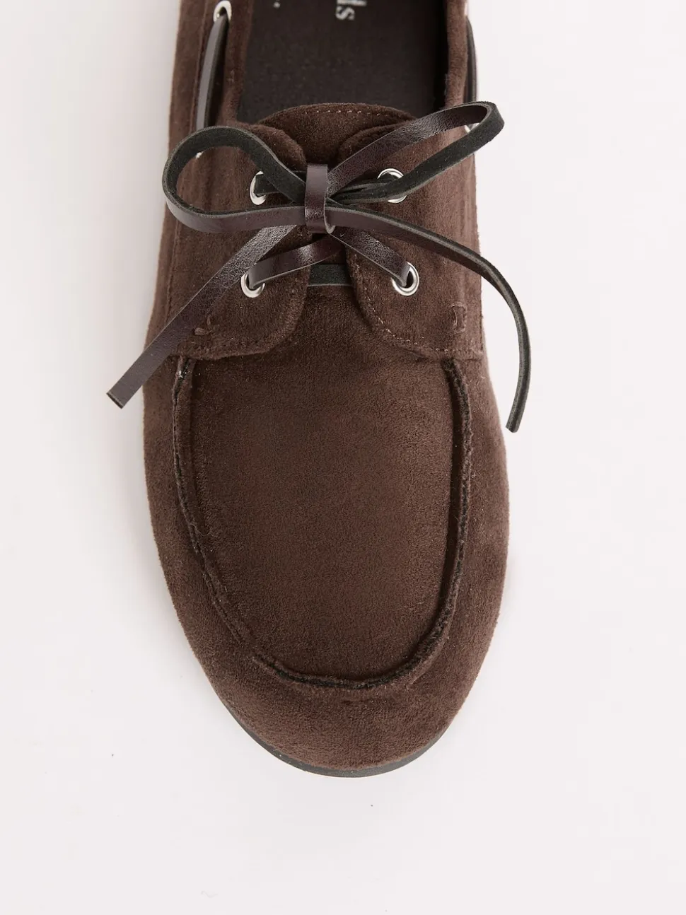 Friends Like These Chocolate Brown Slim Lace-Up Comfort Faux Suede Boat Shoe Loafers