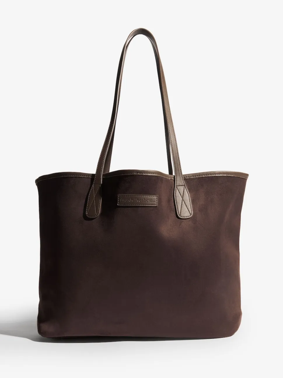 Friends Like These Chocolate Brown Faux Suede Soft Tote Bag