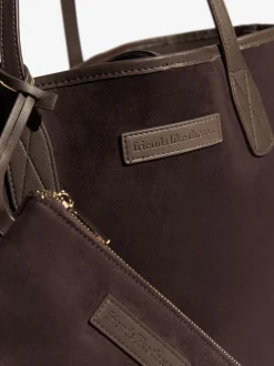 Friends Like These Chocolate Brown Faux Suede Soft Tote Bag