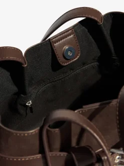 Friends Like These Chocolate Brown Faux Suede Slouch Tote Bag