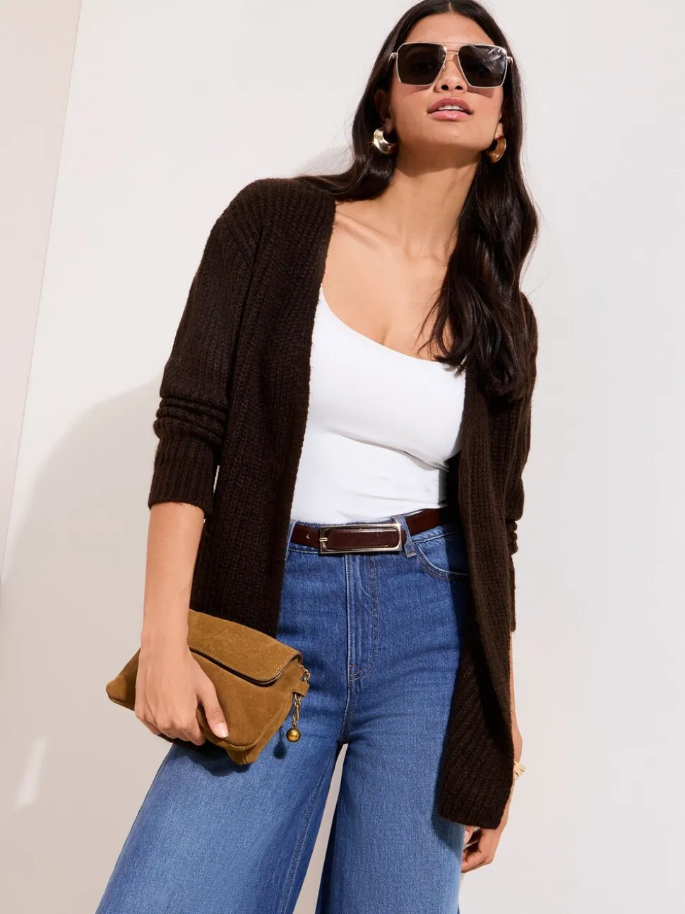 Friends Like These Chocolate Brown Chunky Longline Cardigan