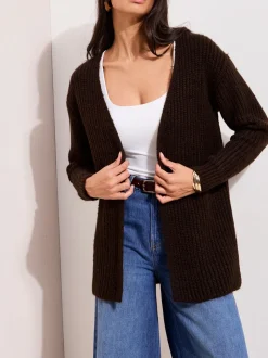Friends Like These Chocolate Brown Chunky Longline Cardigan