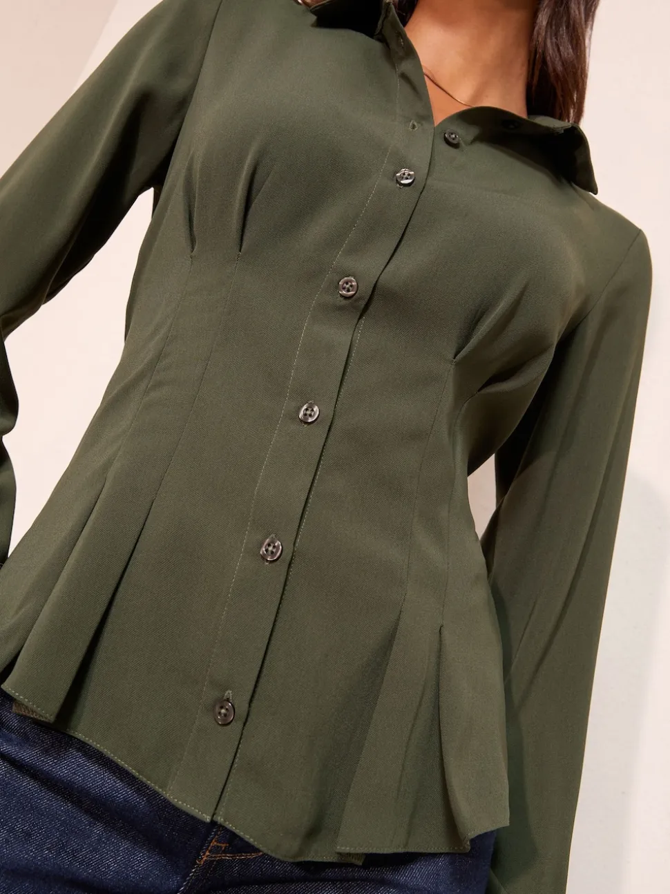 Friends Like These Cream Seam Detail Button Through Shirt