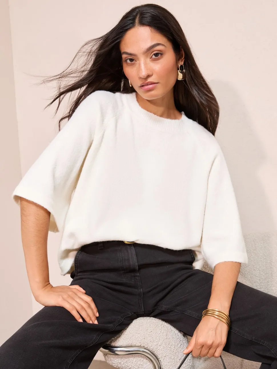 Friends Like These Cream Knitted Top