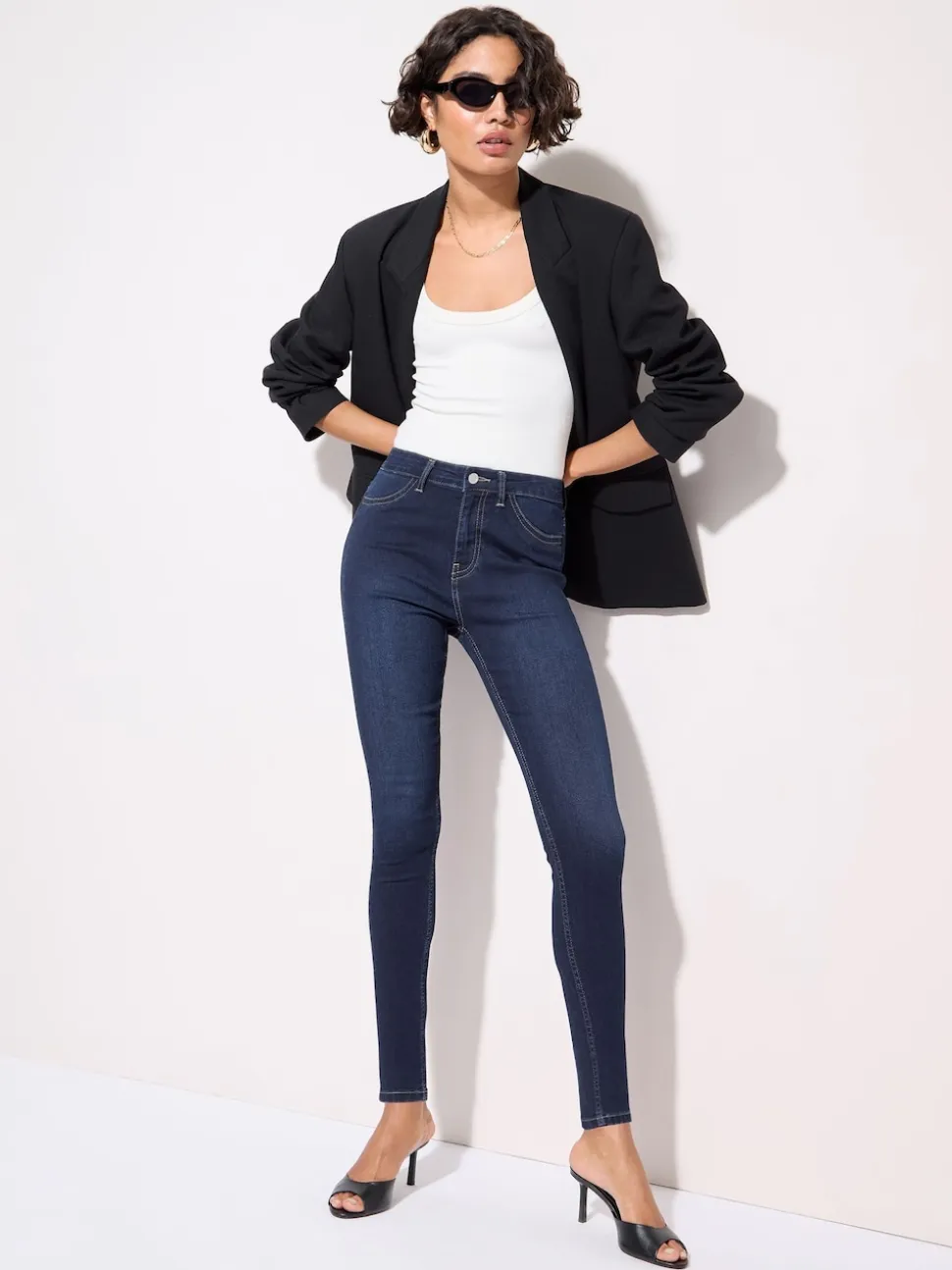 Friends Like These Dark Blue High Waisted Jeggings